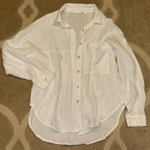 Altar’d State White Lightweight Button-Up Shirt